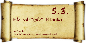 Sóvágó Bianka névjegykártya