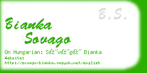 bianka sovago business card